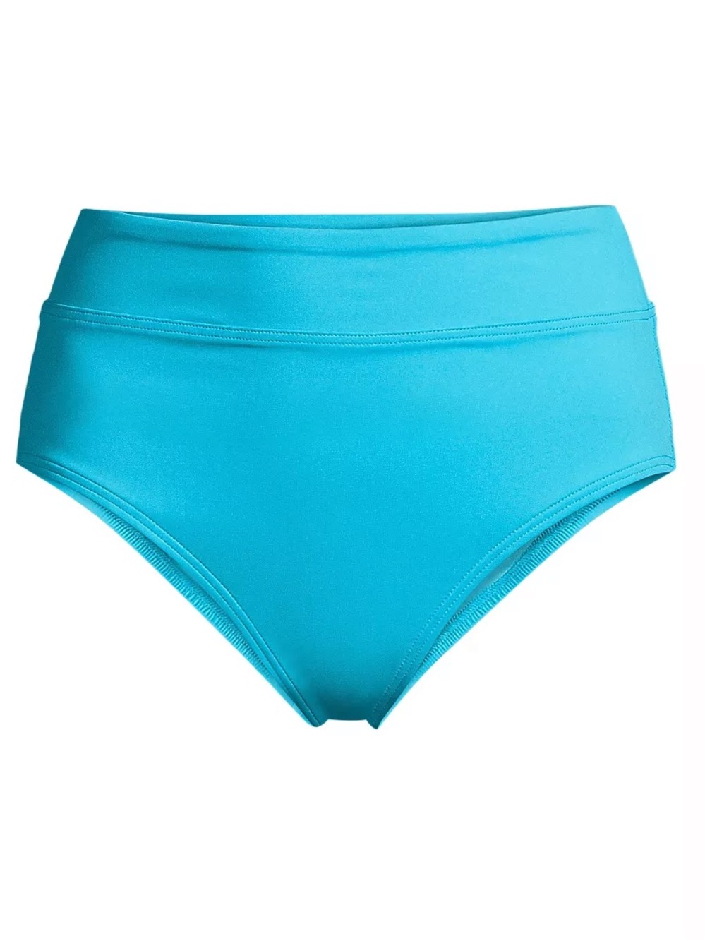 Lands End Turquoise Blue High Waisted Bikini Bottoms Size XL Excellent Condition